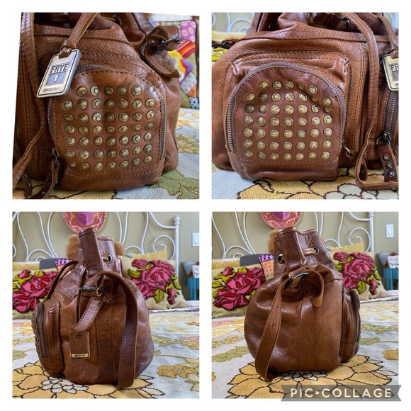 FRYE Brooke Studded Crossbody Drawstring Bag - Picture 11 of 14